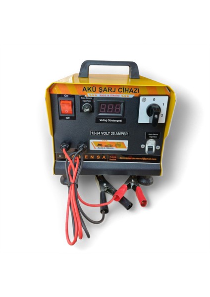 12/24 Volt 25 Amper Akü Şarj Cihazı(İKİ AKÜLÜK)