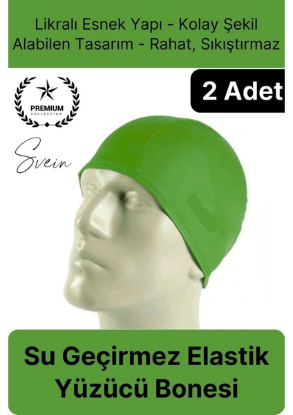 2'li Her Saça Uygun Su Geçirmez Bez Bone Likralı Yüzücü Deniz Havuz Elastik Unisex Kulak Korumalı