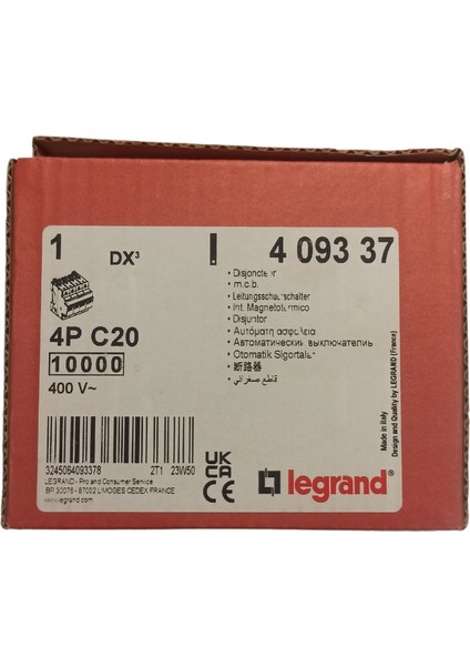 4 Kutup 400 V C Tipi 20A Dx3 Otomatik Sigorta 10 Ka - 4 093 37