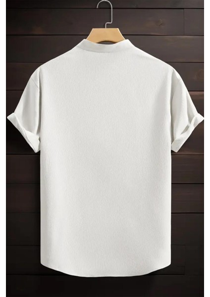 Laend Slim Fit Esnek Likralı Kısa Kol Hakim Yaka Erkek Gömlek fiyatları