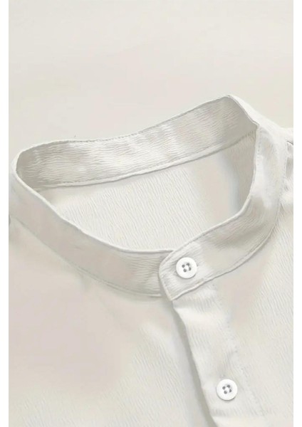 Laend Slim Fit Esnek Likralı Kısa Kol Hakim Yaka Erkek Gömlek modelleri