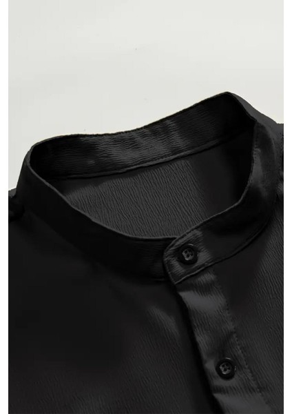 Laend Slim Fit Esnek Likralı Kısa Kol Hakim Yaka Erkek Gömlek modelleri