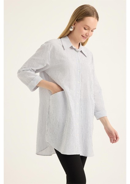 Uzun Çizgili Gömlek modelleri