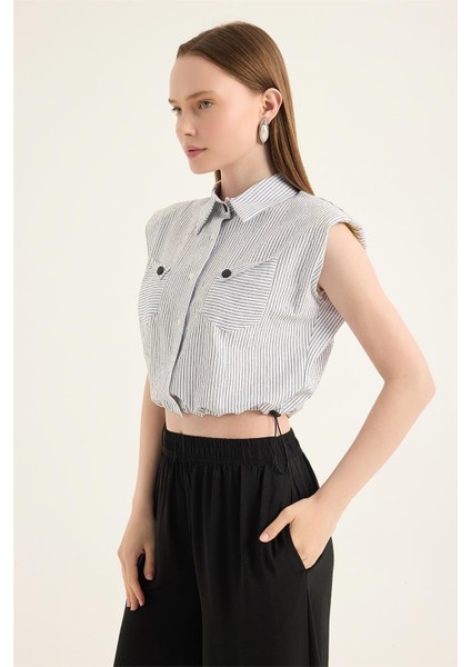 Kısa Çizgili Kumaş Gömlek fiyatları