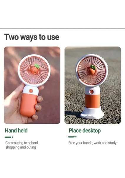 Telefon Tutuculu Taşınabilir El Fanı Masaüstü Şarjlı Mini Fan ve Soğutucu