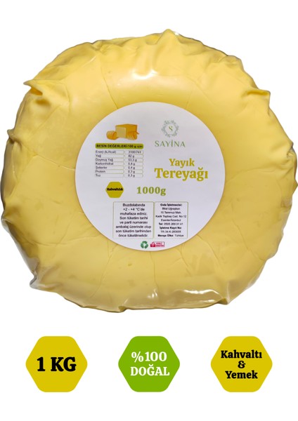 Rize Yayık Köy Tereyağı Kahvaltılık 1 kg