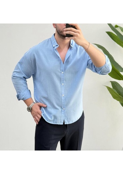Erkek Yeni Sezon Trend Louıs Kumaş Terletme Yapmayan Vücuda Yapışmayan Oversize Gömlek