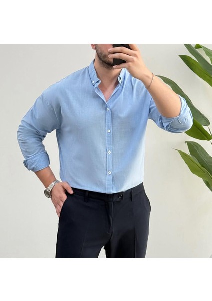 Erkek Yeni Sezon Trend Louıs Kumaş Terletme Yapmayan Vücuda Yapışmayan Oversize Gömlek