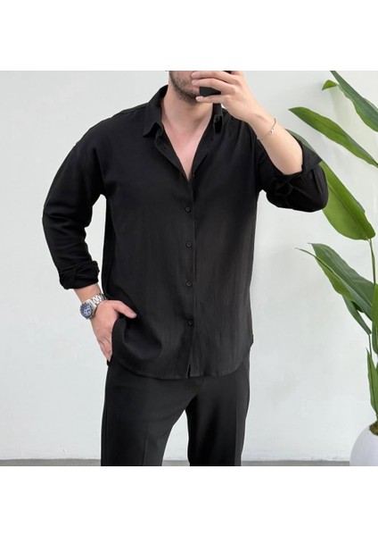 Erkek Yeni Sezon Trend Louıs Kumaş Terletme Yapmayan Vücuda Yapışmayan Oversize Gömlek