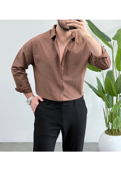 Erkek Yeni Sezon Trend Louıs Kumaş Terletme Yapmayan Vücuda Yapışmayan Oversize Gömlek modelleri