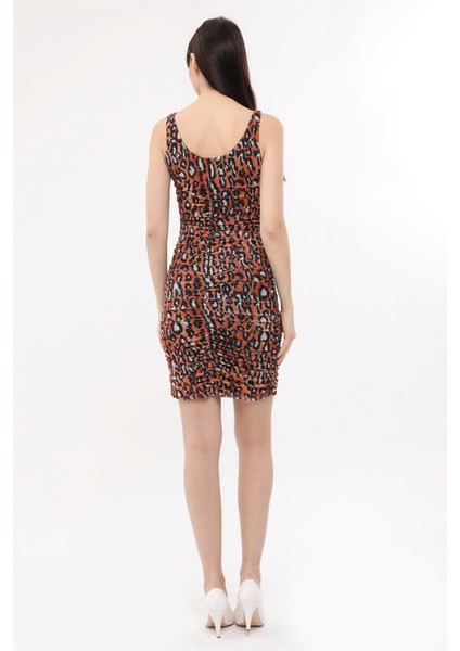 Leopar Desenli Elbise