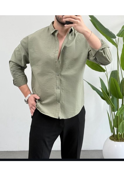 Erkek Yeni Sezon Trend Louıs Kumaş Terletme Yapmayan Vücuda Yapışmayan Oversize Gömlek