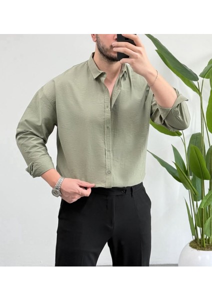 Erkek Yeni Sezon Trend Louıs Kumaş Terletme Yapmayan Vücuda Yapışmayan Oversize Gömlek