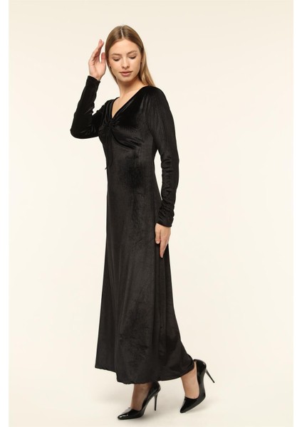 Kadife Uzun Elbise modelleri