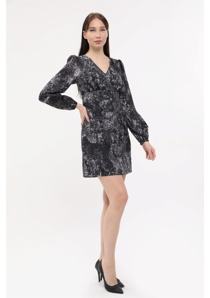 V Yaka Desenli Elbise modelleri