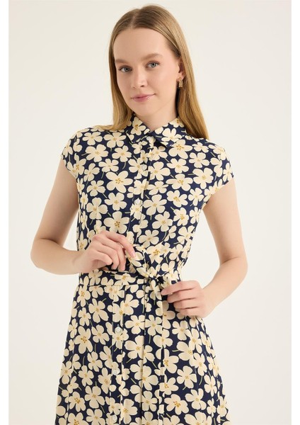 Menekşe Desenli Elbise fırsatları