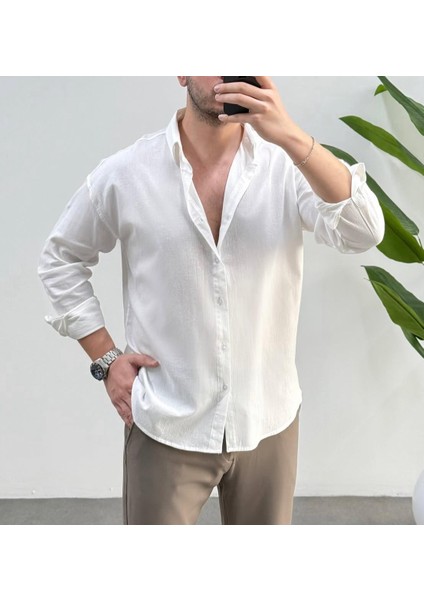 Erkek Yeni Sezon Trend Louıs Kumaş Terletme Yapmayan Vücuda Yapışmayan Oversize Gömlek fiyatları