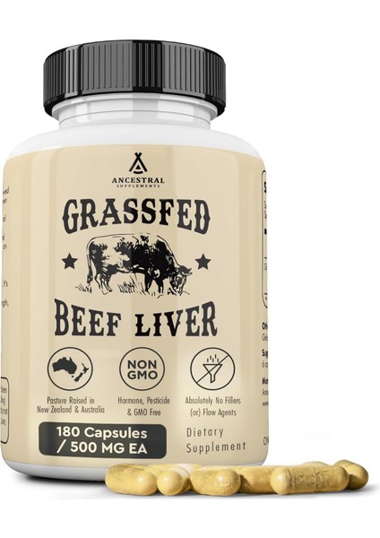 Grass Fed Beef Liver 180 Capsules