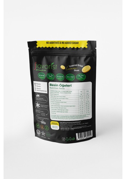 Freeze Dry Dilim Limon 20G Dondurularak Kurutulmuş Meyve