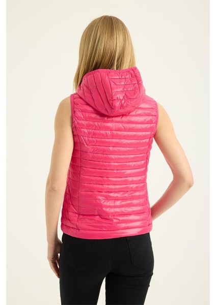 Puffer Kapşonlu Verev Yelek indirimleri