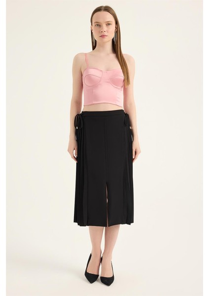 Yan Bağcıklı Etek