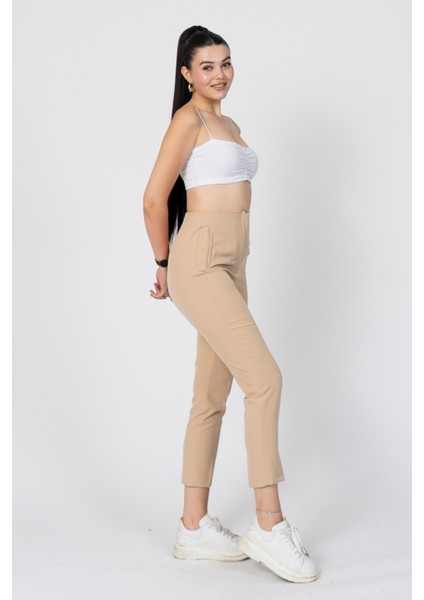 Zr Model Pens Detaylı Yüksek Bel Kumaş Pantolon 30062 fiyatları