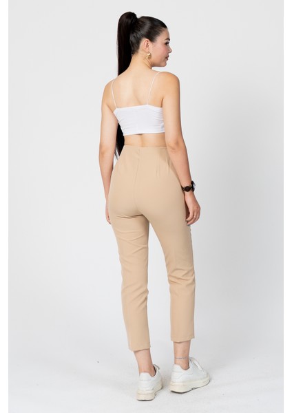 Zr Model Pens Detaylı Yüksek Bel Kumaş Pantolon 30062 modelleri