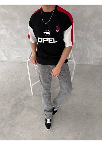 Oversize AC Milan Nostaljik Forma Taraftar T-shirt