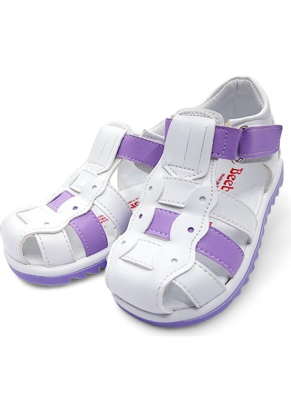 Ortopedik İlk Adım Kız Bebek Sandaleti KİAGCM2406 Beyaz Lila 21