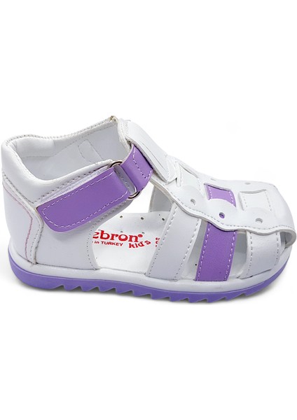 Ortopedik İlk Adım Kız Bebek Sandaleti KİAGCM2406 Beyaz Lila 21