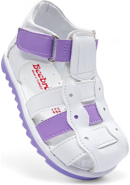 Ortopedik İlk Adım Kız Bebek Sandaleti KİAGCM2406 Beyaz Lila 21