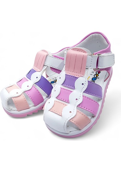 Ortopedik İlk Adım Kız Bebek Sandaleti KİAGCM2406 Beyaz Pudra 20