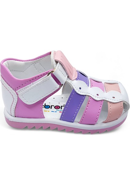 Ortopedik İlk Adım Kız Bebek Sandaleti KİAGCM2406 Beyaz Pudra 20