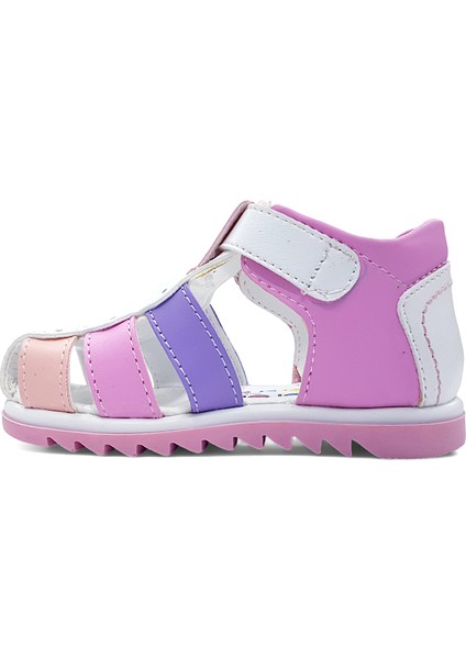 Ortopedik İlk Adım Kız Bebek Sandaleti KİAGCM2406 Beyaz Pudra 20