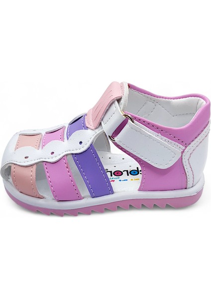 Ortopedik İlk Adım Kız Bebek Sandaleti KİAGCM2406 Beyaz Pudra 20