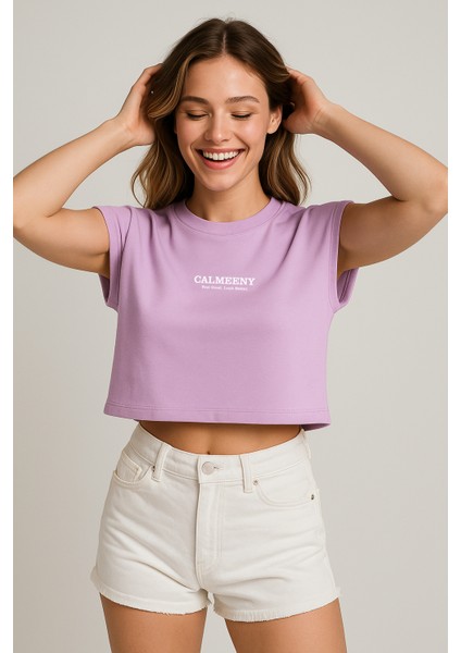 Kadın Oversize Kolsuz Biyeli Crop Tişört – %100 PAMUK