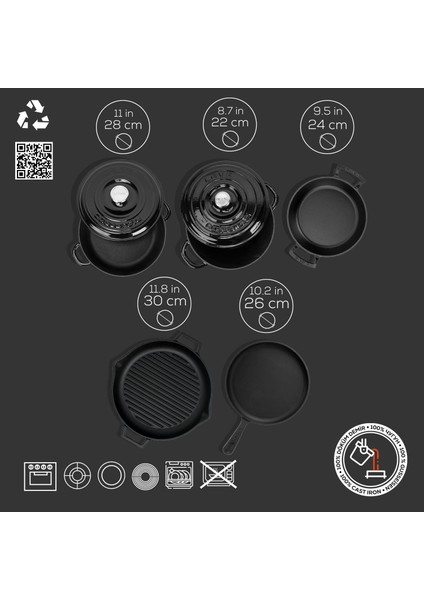 Döküm 5x Trendy Serisi 8 Parça Tencere & Tava Seti indirimleri