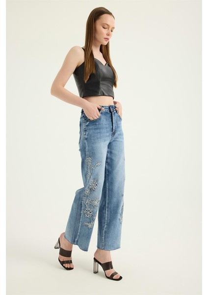 Taşlı Jean Pantolon modelleri