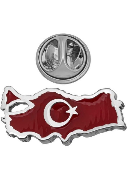 Gümüş Türkiye Haritası Rozet