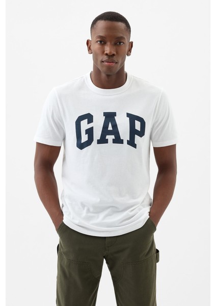 V-Everyday Soft Basıc Log Beyaz Erkek Kısa Kol T-Shirt