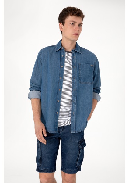 Erkek Mavi Gömlek Jean 50304388-DN0022