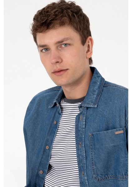 Erkek Mavi Gömlek Jean 50304388-DN0022 fiyatları