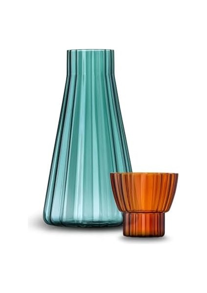 Bloom Yeşil-Amber Başucu Sürahisi
