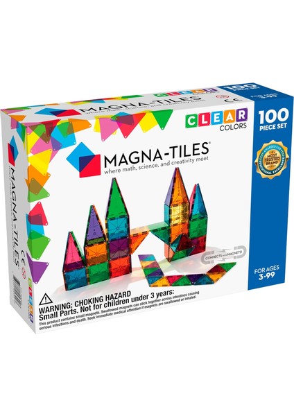 Magna Tiles Clear Colors 100 Parça Manyetik LEGO