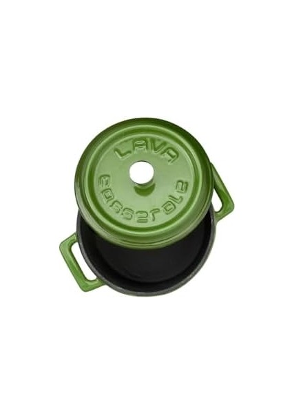 Metal Döküm Mini Tencere, 10 Cm, 0.35 L Hacim, Yeşil
