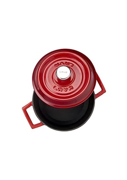 Döküm Yuvarlak Tencere, Trendy, 16CM, Kırmızı