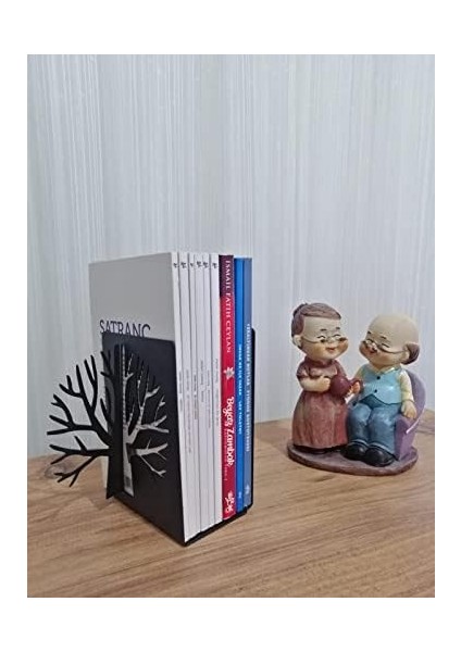 Dekoratif Hayat Ağacı Metal Kitap Tutucu 2'li Paket