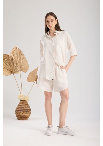 Gömlek Şort Keten Takım