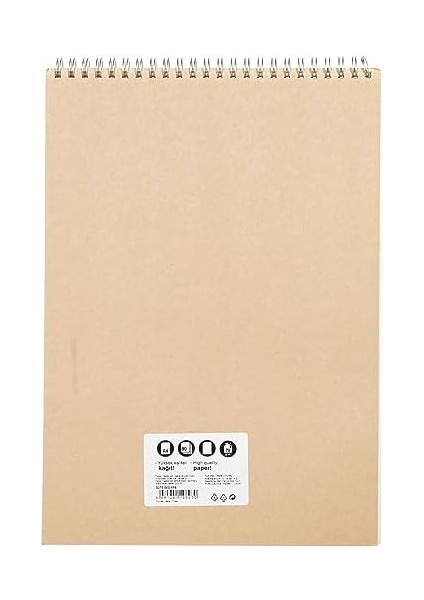 Metalik Renk Bloknot, A4, 80 Yaprak, Düz Sayfa, Karton Kapak, Spiral Cilt, 70G Kaliteli Kağıt, Dayanıklı ve Kullanışlı