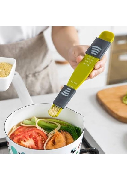Home Iki Taraflı Ayarlanabilir Ölçüm Kaşığı, Baharat, Tuz, Şeker Için Ayarlı Ölçü Kaşığı, Mutfakta Çok Yönlü Kullanım